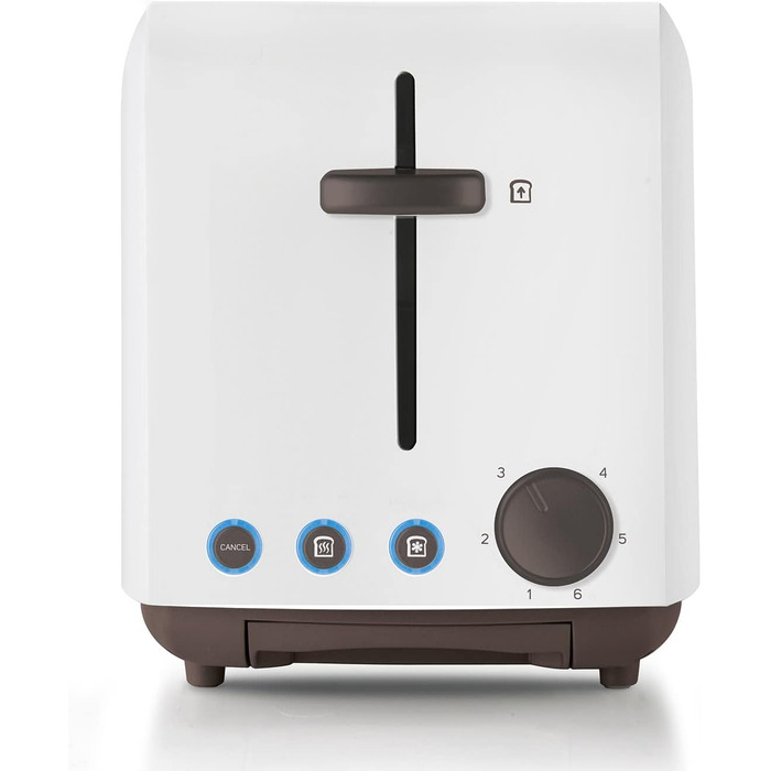 Тостер Taurus Mytoast Duplo 1450Вт, 2 довгі відсіки, 7 режимів, автоматичне центрування, піддон для крихт, функції розігріву, розморожування та стоп