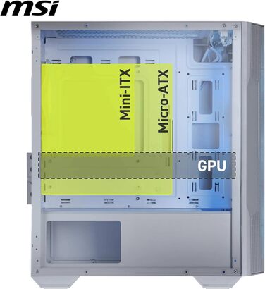 Корпус для ПК MSI MAG Forge M100R White, білий, ігровий, з підсвіткою RGB