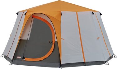Намет Coleman Octagon з великими вікнами, 360° оглядом, сталевим каркасом, інтегрованою підлогою, водонепроникний, помаранчевий