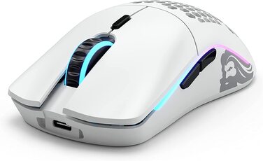 Бездротова ігрова миша GLORIOUS Model O Wireless, BAMF-сенсор, 69г, 2.4GHz, PTFE-ніжки, біла матова