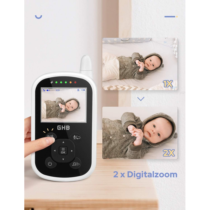 Відеоняня GHB Babyphone з камерою та монітором 2.4 дюйма