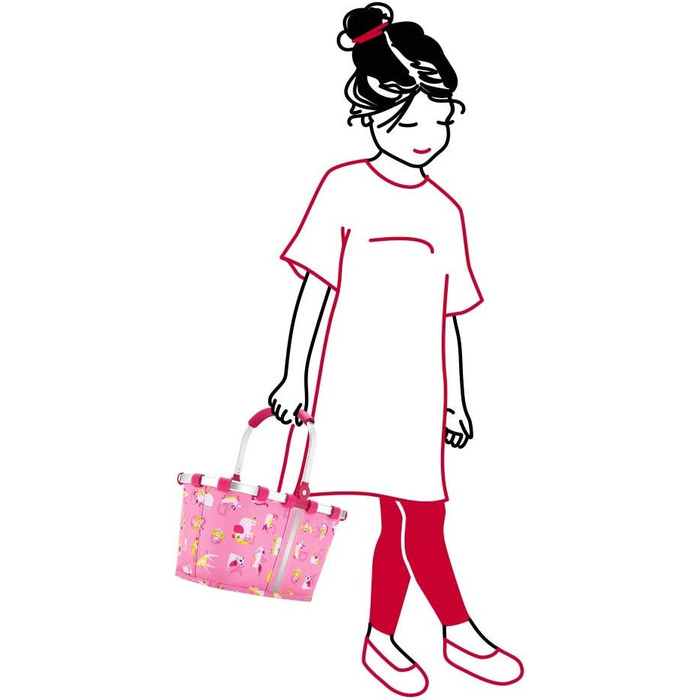 Дитячий кошик для покупок reisenthel carrybag XS, 5 л, 33,5x18x19,5 см, рожевий з буквами ABC friends