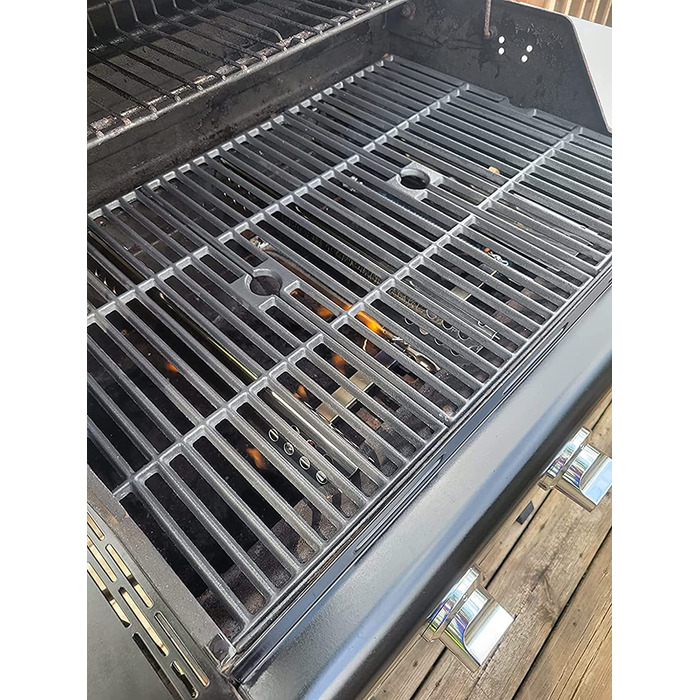 GFTIME чавунна решітка для гриля 43x63 см, сумісна з Enders Boston 3, Monroe Pro 3, Charbroil, Barbecook Siesta 310, Landmann Triton 3/4, Profi Cook PC-GG 1058/1059, набір 3 шт. – решітка для барбекю, запасна частина