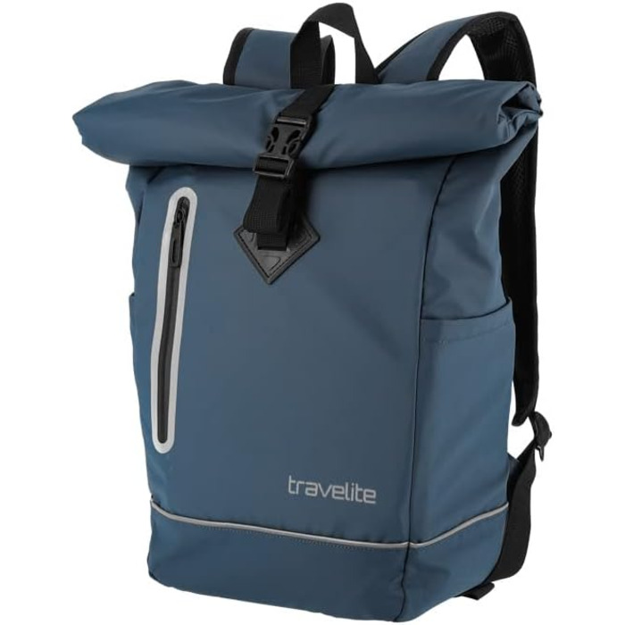 Рюкзак travelite Rolltop 19 л водонепроникний для велосипеда та міста, з відбивачами, синій (марін)