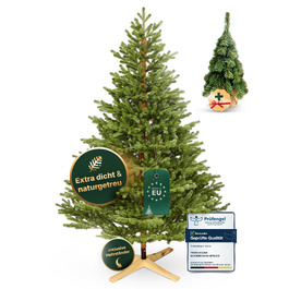 Штучна ялинка TreesHouse Scandinavian Spruce 180 см, реалістична зелена хвоя, підставка з FSC-дерева