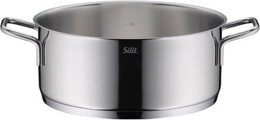 Набір кухонного посуду Silit Extra Cook: каструлі 16/20/24 см з кришкою, ковшик 16 см, мірна шкала, широке вільно, придатний для миття в посудомийній машині, з нержавіючої сталі Crominox (казанок 24 см)
