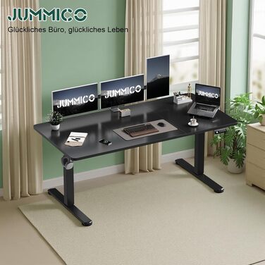 Електричний стіл JUMMICO з регулюванням висоти 140x60 см, чорний - стоячий стіл з функцією пам'яті