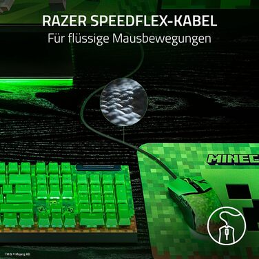 Ігрова миша Razer Cobra Minecraft: легка дротова миша з RGB-підсвіткою Chroma, оптичними перемикачами 3-го покоління, вага 57 г, чорна