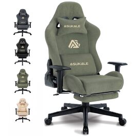 Ігрове крісло Ergonomic Gaming Stuhl — ергономічний офісний стілець з масажною підтримкою попереку, підставкою для ніг та дихаючої тканини, зелене