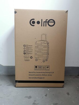 Валіза на колесах COOLIFE, розширювана, велика, ABS, TSA-замок, 4 колеса, темно-сіра