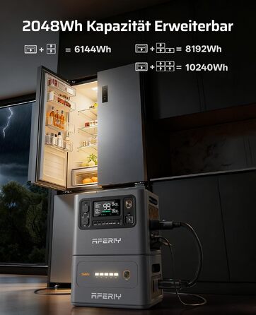 Портативна електростанція AFERIY 1800W 1024Wh для кемпінгу, розширювана до 5120Wh (3000W)