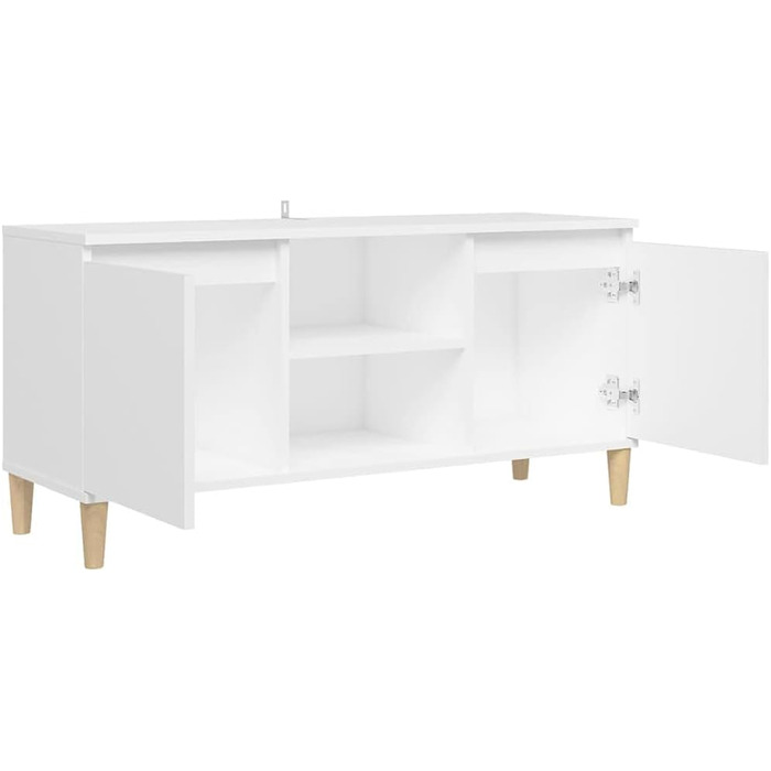 vidaXL ТВ-тумба з масивними ніжками, комод, білий, 103,5x35x50 см