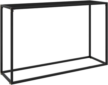 Консольний стіл vidaXL скляний чорний 120x35x75 см – туалетний, приліжковий, бічний, для коридору, стільниця з загартованого скла