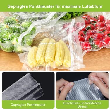 Рулони для вакуумного пакування Bonsenkitchen 28x600 см (2 шт) - Професійні пакети для вакууматора, харчові, BPA-free, для Sous Vide