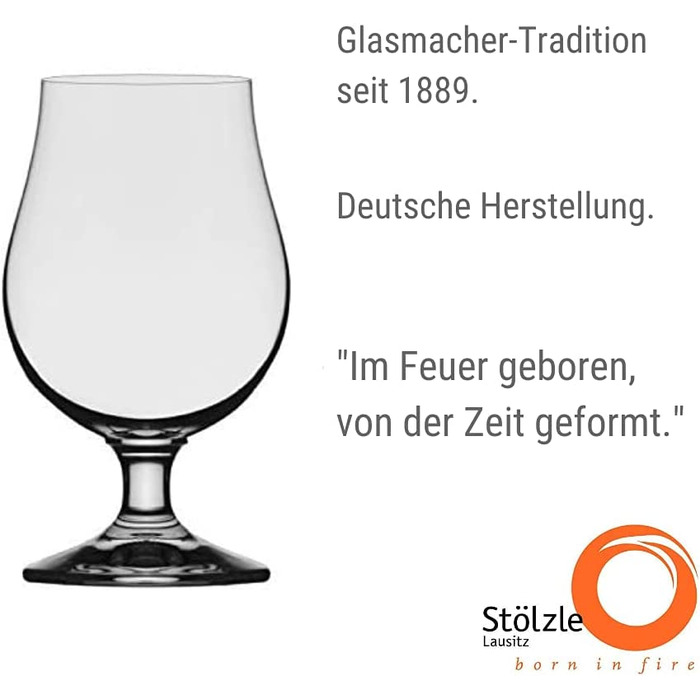 Пивні келихи Stölzle Lausitz Berlin 390 мл, набір 6 шт, кришталеве скло, для пива, міцні, без свинцю, для посудомийки