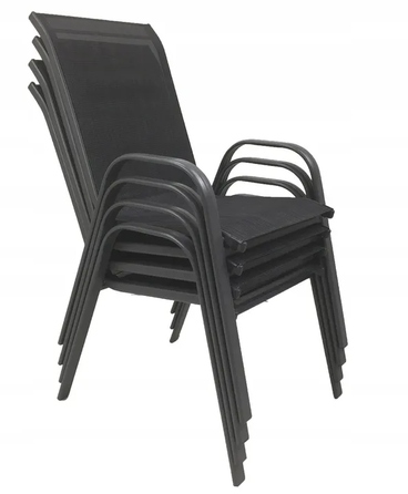 Комплект садових меблів із металу, контрастний сірий, 5 предметів