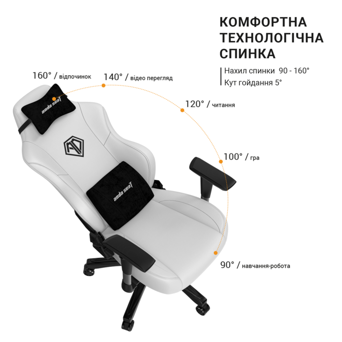 Крісло ігрове Anda Seat Phantom 3 Black Fabric Size L