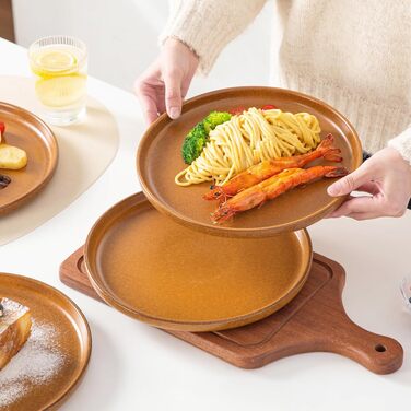 Набір керамічного посуду vancasso ZERMATT на 6 осіб, 18 предметів: обідні та десертні тарілки, пі🥗ли, колір карамельний жовтий, підходить для посудомийки
