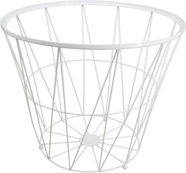 Журнальний стіл PrimoLiving Design XL, білий металевий кошик з дерев'яною кришкою, 50x40 см, стіл з місцем для зберігання, сучасний декор
