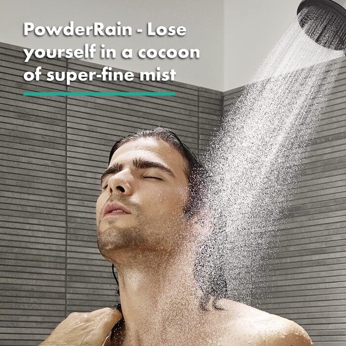 Душова лійка Hansgrohe Pulsify Select S з економним споживанням води (6.9 л/хв), ручна лійка з 3 режимами, діаметр 105 мм, з антинакипним покриттям, артикул 24111000 (Матовий білий, 1 режим, PowderRain)