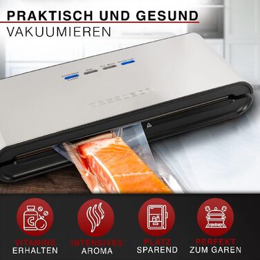 Вакууматор для продуктів C-VK 4000 з пакетами | Вакуумний пакувальник нержавіюча сталь, зберігає свіжість у 8 разів довше | Набір для запаювання харчових продуктів