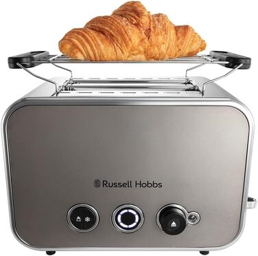 Тостер Russell Hobbs Distinctions Titanium (2 відділення) - нержавіюча сталь, 6 режимів, розморожування, підігрів, підйом тостів