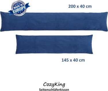 Подушка для сну на боці 200x40 см, кремова, з чохлом, Öko-Tex, 40°C, вагітним та для годування