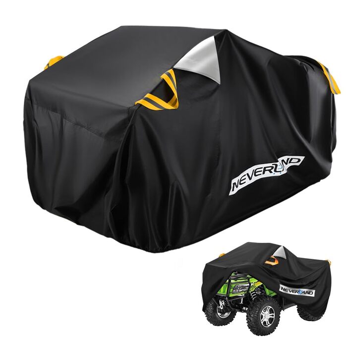 Водонепроникний чохол для квадроцикла NEVERLAND ATV (XXXL, 256x110x120 см) з оксфордської тканини 210D, захисний покрив від пилу, дощу та UV-променів, чорний