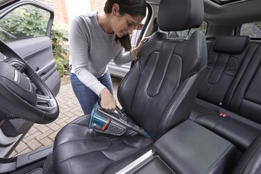 Акумуляторний ручний пилосос BLACK+DECKER BHHV320B, 12В, 25AW, циклонна фільтрація, без мішка, з висувною щілинною насадкою та зарядною станцією, титаново-синій