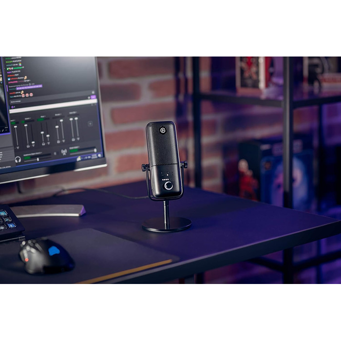 Elgato Wave:3 – професійний USB конденсаторний мікрофон для стрімінгу, подкастів, ігор та домашнього офісу, з безкоштовним мікшуванням і плагінами звукових ефектів, захист від спотворень, Plug & Play, для Mac і ПК