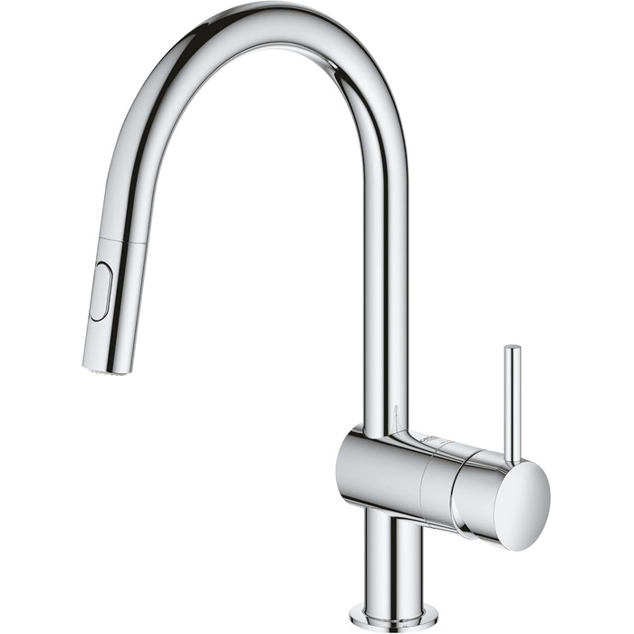 Змішувач кухонний GROHE Minta з висувним душем, 2 режими, поворотний 360°, економія води, хром (32321002)