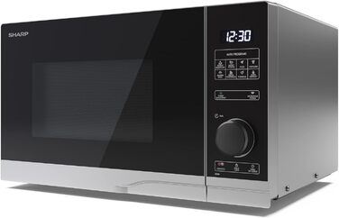 Мікрохвильова піч SHARP PS254AES, 900 Вт, 10 рівнів потужності, функція розморожування, 48,3x28,1x40,3 см, срібляста