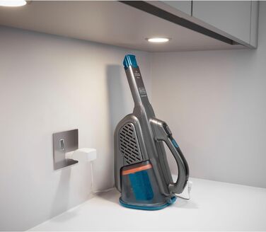 Акумуляторний ручний пилосос BLACK+DECKER Dustbuster BHHV320J, 12В, 25AW, циклонна технологія, без мішка, з висувною щілинною насадкою, титаново-синій