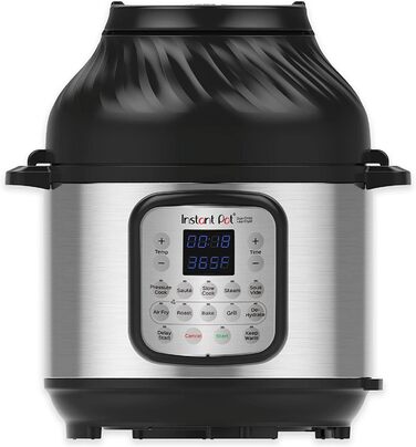 Instant Pot DUO CRISP + Air Fryer 8L Мультикухня: 11 функцій в 1. Швидковарка, фритюрниця, пароварка, мультиповарня, з металом