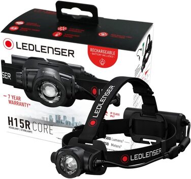 Налобний ліхтар Ledlenser H15R Core, 2500 люмен, LED, акумуляторний, IP67, фокусування, USB-зарядка