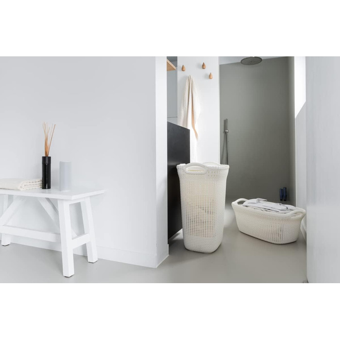 Кошик для білизни Curver KNIT 57 л, 45.2x34.1x61.4 см, білий Oasis, пластик