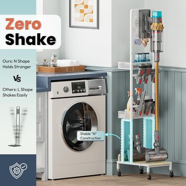 Підставка для пилососа Dyson V15, V12, V11, V10, V8, V7, V6 Gen5 з тримачем для насадок - біла