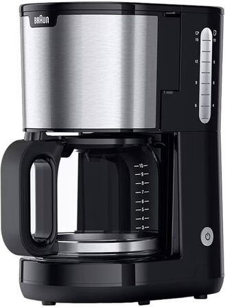 Кавоварка Braun PurShine KF 1500 BK, фільтраційна, скляний глечик 10 чашок, OptiBrew, авто-вимкнення, 1000 Вт, чорна