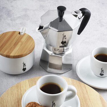 Bialetti Moka Express – італійська гейзерна кавоварка для плити, алюмінієва, 3 чашки (130 мл), срібляста