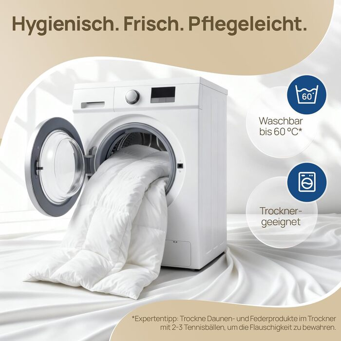 Плед-пухове покривало LILENO HOME Premium 135x200 см – пух 90%, перо 10%, Made in Germany, Oeko-Tex, 60°C