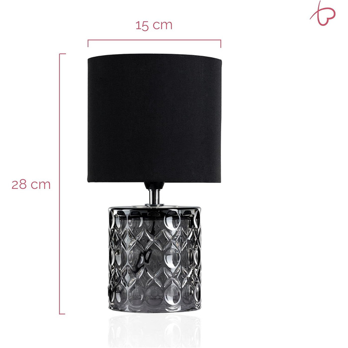 Настільна лампа Pauleen Crystal Glow 20Вт, E14, сіро-чорна, метал/пластик, без лампочки