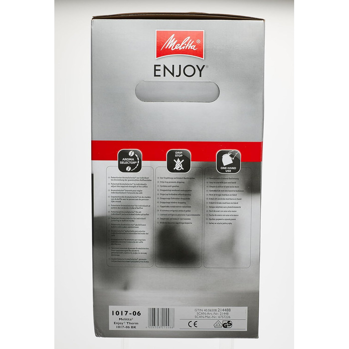 Кавоварка Melitta Enjoy Therm з термокувшином, антикрапельна, 8 чашок, чорна