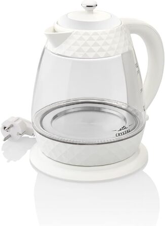 Електрочайник ETA Design Crystal 2200 Вт, 1,7 л, фільтр від накипу, індикатор рівня води, LED-підсвітка, знімна кришка, білий
