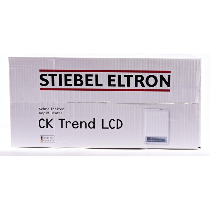 Керамічний електрообігрівач STIEBEL ELTRON CK 20 Trend LCD 2 кВт, енергоощадний, для ванної кімнати, 25 м², тижневий таймер, LCD-дисплей, TÜV, Німеччина