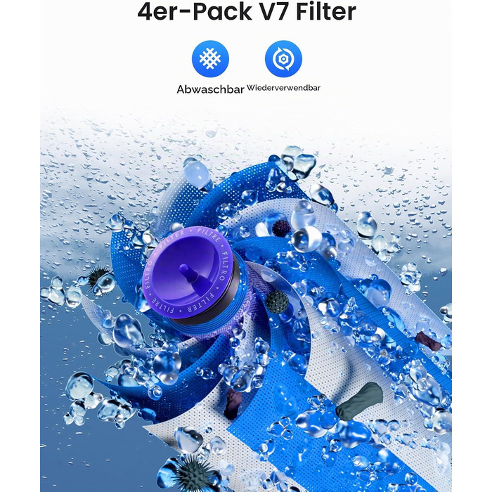 Акумулятор Morpilot V8 8000mAh для пилососів Dyson V7 Absolute, Animal, Motorhead, Exclusive, Fluffy (запасний АКБ, 8.0Ah + 3 фільтри)