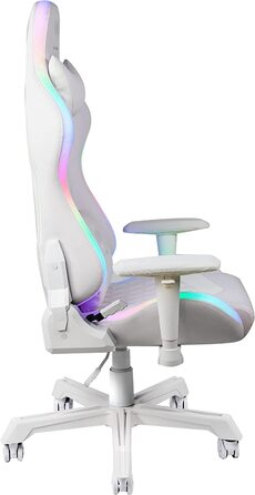 Ігрове крісло DELTACO GAMING PCH90 з RGB підсвіткою, ергономічне, екошкіра, подушки для попереку та шиї, рожеве