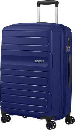 Валіза American Tourister Sunside Spinner M, розширювана, 67.5 см, 72.5/83.5 л, темно-синя, поліпропілен