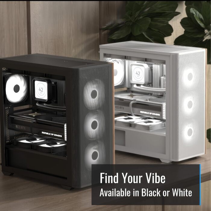 Корпус для ПК AeroCool GEH Midi D501A-G-BK-V2, чорний/дерево, ATX