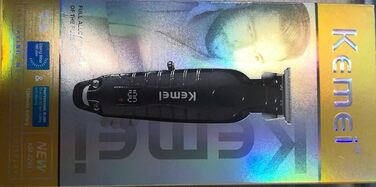 Kemei 2293 Професійна машинка для стрижки волосся та бороди для чоловіків, бездротова, з Т-подібним лезом, акумуляторна, помаранчева