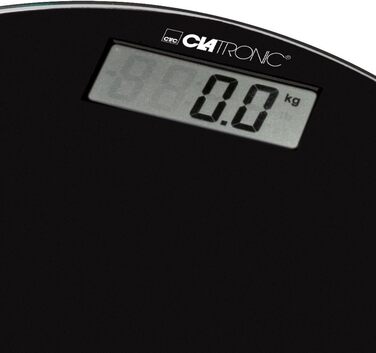 Електронні ваги для зважування Clatronic PW 3369, скляна поверхня, LCD-дисплей, чорні, антиковзкі ніжки, точність 100 г